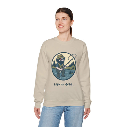 Grateful Dead - Fly Fishin' Jerry | Life is dead. Crewneck Sweatshirt - StealieShop